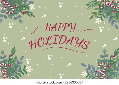 Happy Holidays vector text on background. Holidays design for invitation and greeting card, prints and posters.