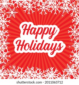 Happy Holidays. Vector winter christmas vacation greeting card.