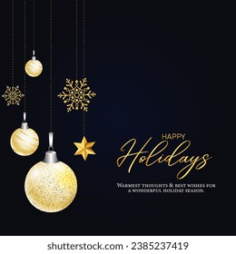"Happy Holidays" is a warm and inclusive seasonal greeting used during various holidays, like Christmas and New Year.