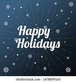 Happy holidays web banner background with snowflakes winter theme season design vector illustration