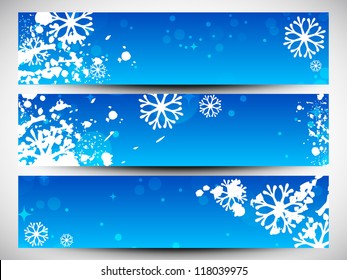 Happy Holidays website header or banner with beautiful snowflake design. EPS 10.