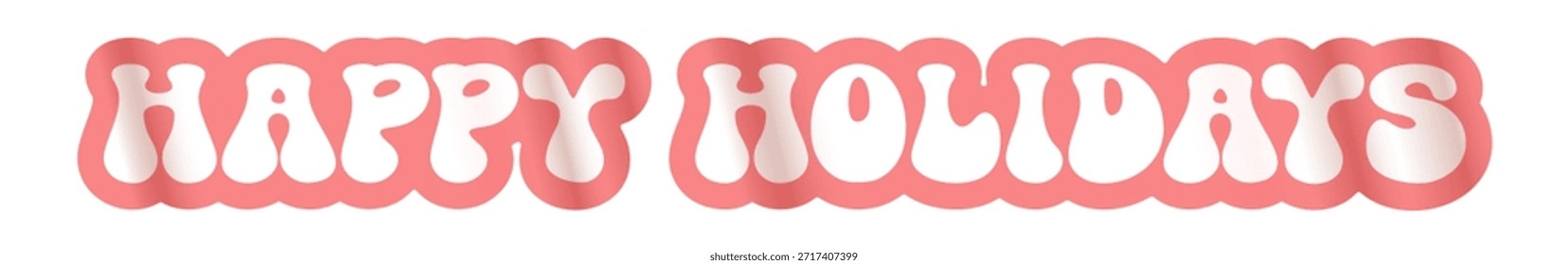 Diseño de etiqueta engomada Horizontal ancha del texto de los Días festivos felices aislado en el fondo transparente blanco. Etiqueta engomada del lema de los Días festivos felices de Antiguas, etiqueta, etiqueta, Anuncio, cinta, etiqueta png con cita. Texto de Días festivos felices