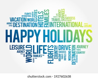 Happy Holidays Word Cloud Collage, Holiday Concept Background