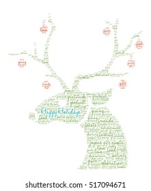 Happy Holidays word cloud on a white background.  