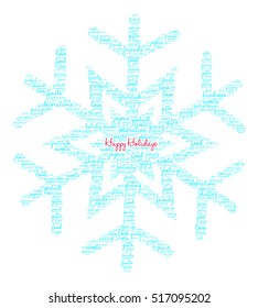 Happy Holidays word cloud on a white background.  