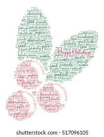 Happy Holidays word cloud on a white background. 