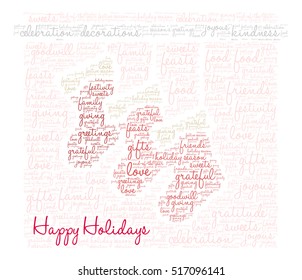 Happy Holidays word cloud on a white background. 