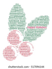 Happy Holidays word cloud on a white background. 