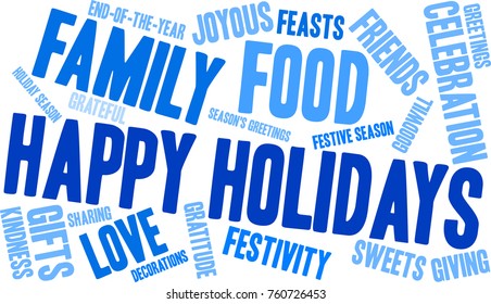 Happy Holidays Word Cloud On White Stock Vector (Royalty Free ...