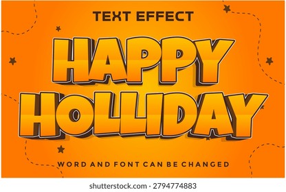 Happy holliday editable text effect