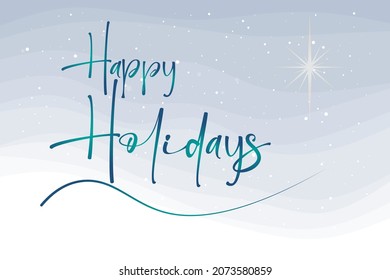 Happy Hollidays - handwritten lettering. Festive modern vector EPS design for card, poster, banner, label etc