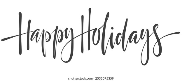 Happy Hollidays lettering script Calligraphy vector eps