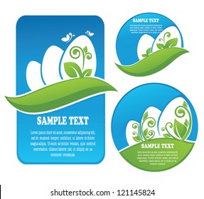 Happy holly Easter, sticker and labels vector collection