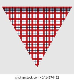 Happy holyday day triangular flag for planar festivals with red, blue and white color stars, stripes, checkered, chevrons. fective background. Vector illustration