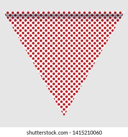 Happy holyday day triangular flag for planar festivals with red, blue and white color stars, stripes, checkered, chevrons. fective background. Vector illustration