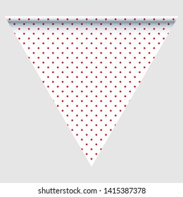 Happy holyday day triangular flag for planar festivals with red, blue and white color stars, stripes, checkered, chevrons. fective background. Vector illustration
