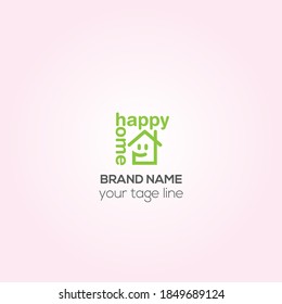 Happy Home Business vector logo design, Happy real estate Creative logo design, cooperate logo, Home construction Identity design