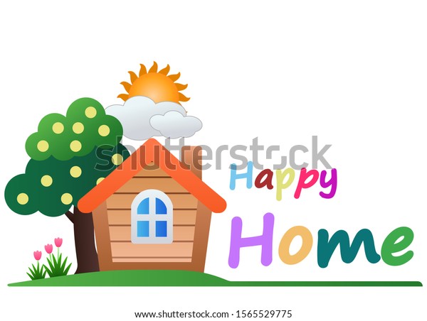 Happy Home Cartoon Graphic Vector Stock Vector (Royalty Free) 1565529775
