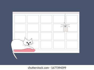 feliz en casa con el gato