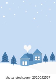 Glückliches Zuhause im Winter Hintergrund Vektor.