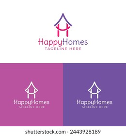 Happy Homes minimal logo design