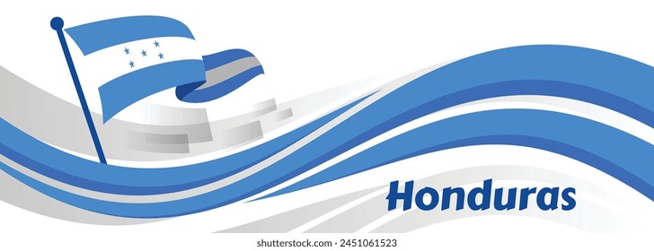 Happy Honduras Independence Day Vector Illustration on September 15 with Waving Flag Background in National Holiday Hand Drawn Templates