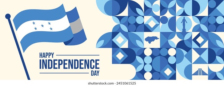 Happy Honduras Independence Day Vector Illustration on September 15 with Waving Flag Background in National Holiday Hand Drawn Templates