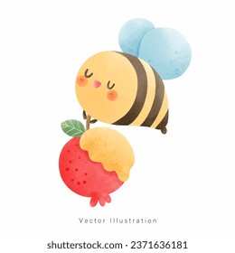 happy honey bee vector illustration