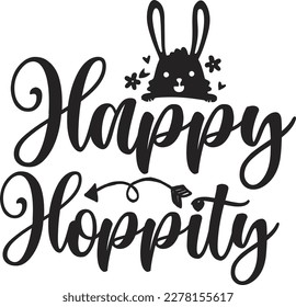 Happy Hoppity svg Easter SVG design, Happy Easter SVG, Easter Bunny SVG