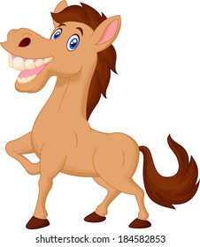 Happy horse cartoon