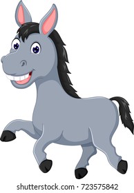 happy horse cartoon running with smile