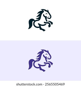 happy horse smile wild animal logo vector illustration template design