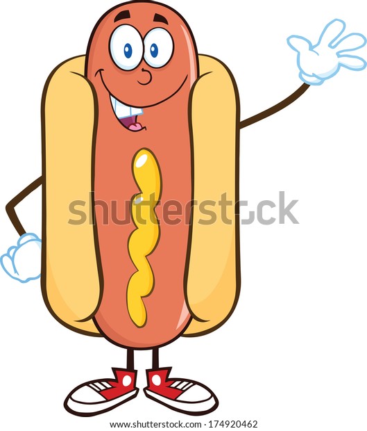 Happy Hot Dog Cartoon Mascot Character Stock Vector (royalty Free 