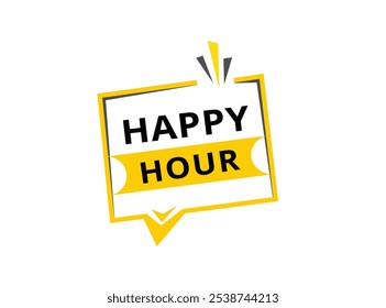 Happy hour banner, web element advertising design. announcment vector.