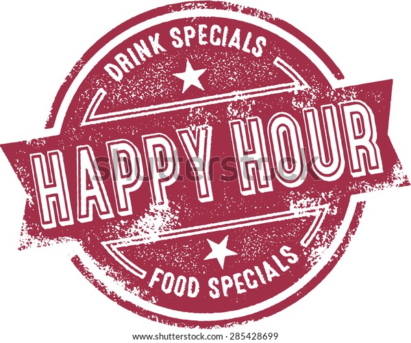 Happy Hour Bar Menu Stamp Stock Vector (Royalty Free) 285428699
