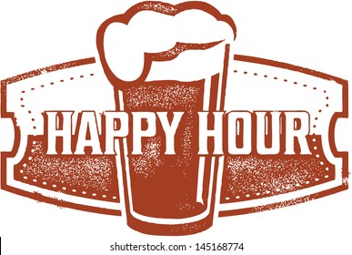 Sello de barra de cerveza Happy Hour