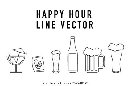 Happy hour beer outline icon