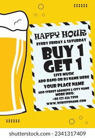 Happy Hour Bierparty Flyer Poster Social Media Post Design