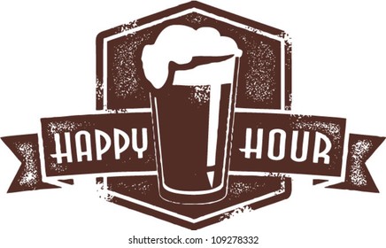 Happy Hour Beer Pint Stempel