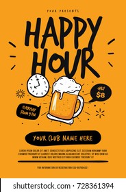 Happy Hour Beer Poster - Shutterstock ID 728361394