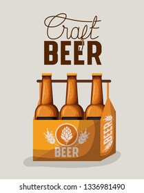 happy hour beers label with bottles in basket