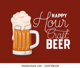 happy hour beers label with jar