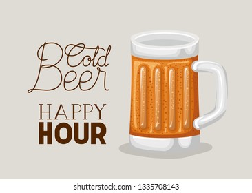 happy hour beers label with jar