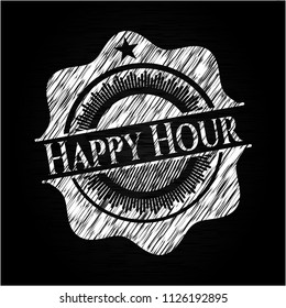 Happy Hour chalkboard emblem