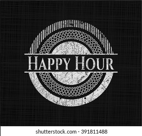 Happy Hour With Chalkboard Texture