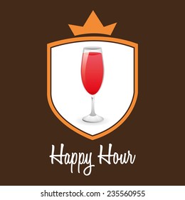 happy hour design, vector illustration