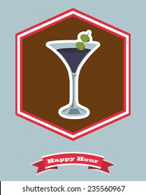 happy hour design, vector illustration