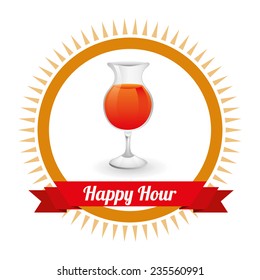 happy hour design, vector illustration