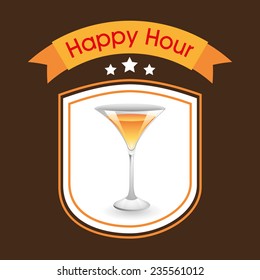 happy hour design, vector illustration