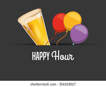 happy hour design, vector illustration eps10 graphic 